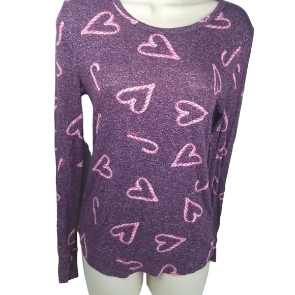 Victorias Secret Candy Cane Heart Pajama Top - Picture 6 of 9